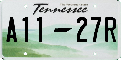 TN license plate A1127R