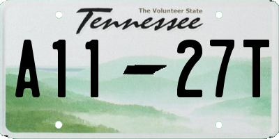 TN license plate A1127T