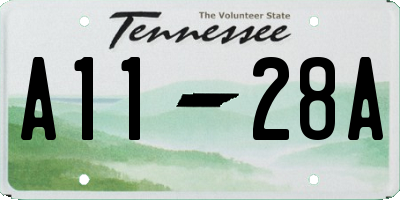 TN license plate A1128A