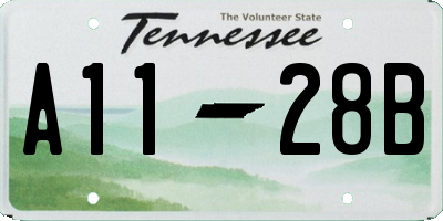TN license plate A1128B