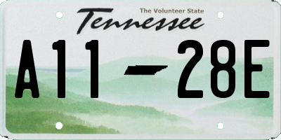 TN license plate A1128E