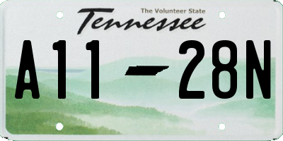 TN license plate A1128N