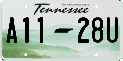 TN license plate A1128U