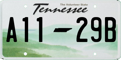 TN license plate A1129B