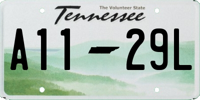 TN license plate A1129L