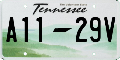 TN license plate A1129V