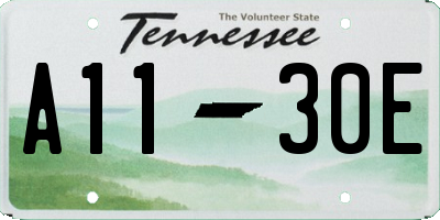 TN license plate A1130E