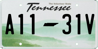 TN license plate A1131V