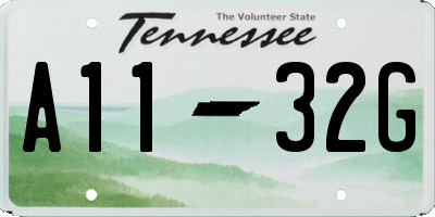 TN license plate A1132G