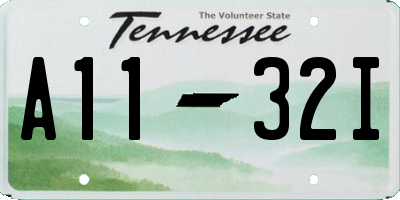 TN license plate A1132I