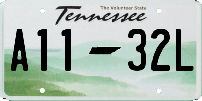 TN license plate A1132L