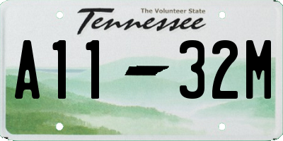 TN license plate A1132M