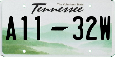 TN license plate A1132W