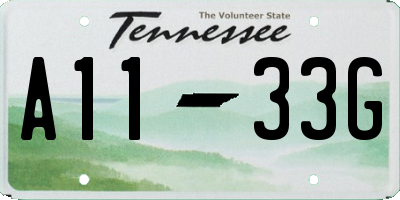 TN license plate A1133G