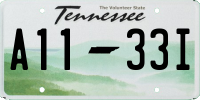 TN license plate A1133I