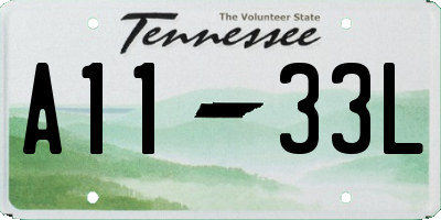 TN license plate A1133L