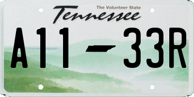 TN license plate A1133R