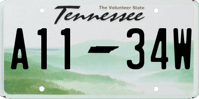 TN license plate A1134W