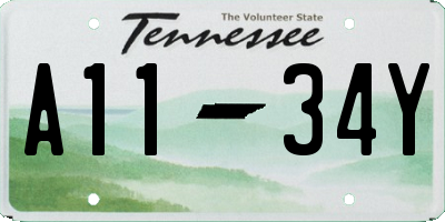 TN license plate A1134Y