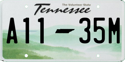 TN license plate A1135M