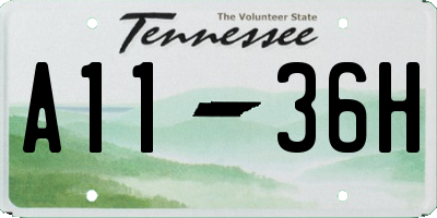 TN license plate A1136H