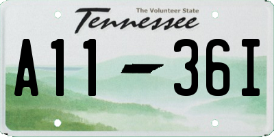 TN license plate A1136I