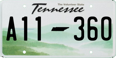 TN license plate A1136O