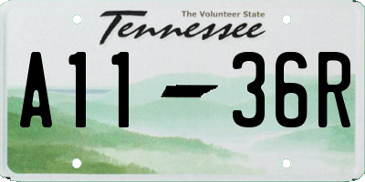 TN license plate A1136R