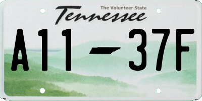 TN license plate A1137F