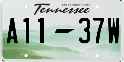 TN license plate A1137W