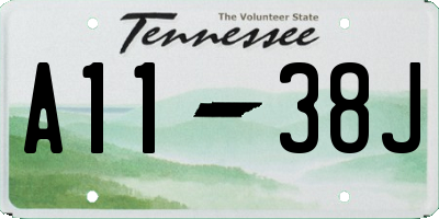 TN license plate A1138J