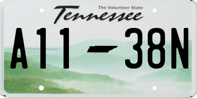 TN license plate A1138N