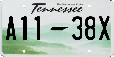 TN license plate A1138X