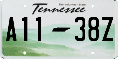 TN license plate A1138Z