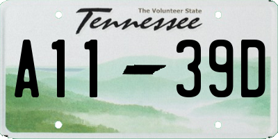 TN license plate A1139D