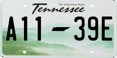 TN license plate A1139E