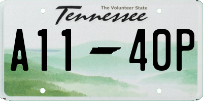 TN license plate A1140P