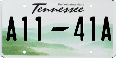 TN license plate A1141A