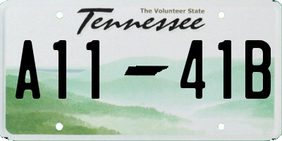 TN license plate A1141B