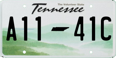 TN license plate A1141C