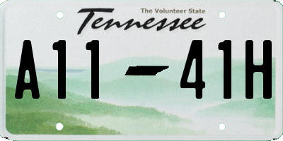 TN license plate A1141H
