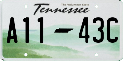 TN license plate A1143C
