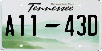 TN license plate A1143D