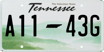 TN license plate A1143G