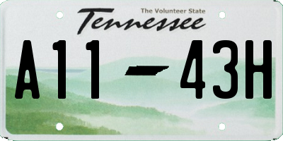 TN license plate A1143H