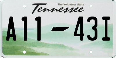TN license plate A1143I