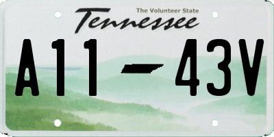 TN license plate A1143V