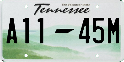 TN license plate A1145M