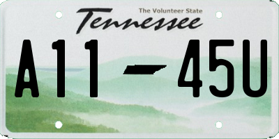 TN license plate A1145U