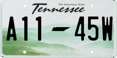 TN license plate A1145W